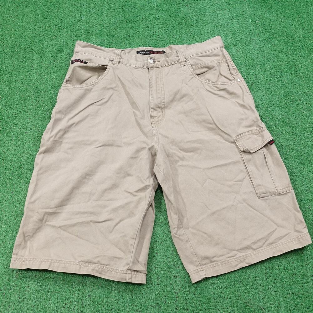 VTG FUBU The Collection Shorts‎ Mens W38 (37) Khaki Cargo Cotton Utility Pockets